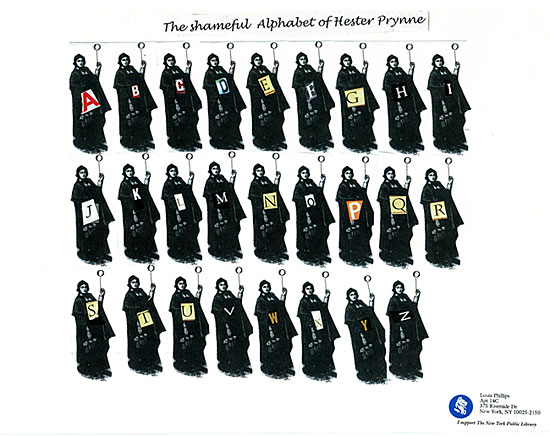 The shameful Alphabet of Hester Prynne by Louis Phillips